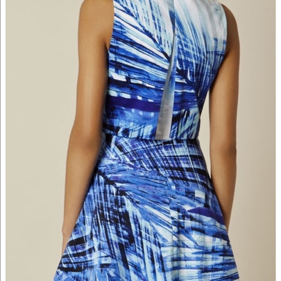 Karen Millen Blue Palm Print Dress 💙💙💙 - Picture 4 of 4